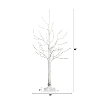 4ft. Pre-Lit White Birch Artificial Christmas Tree, Warm White LED Lights