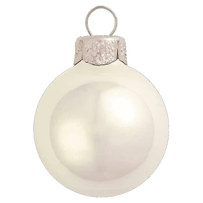 Whitehurst 40ct. 1.25" White Polar Pearl Glass Ball Ornaments