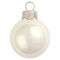 Whitehurst 40ct. 1.25" White Polar Pearl Glass Ball Ornaments