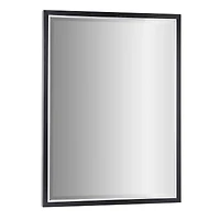 Brushed Black/Chrome Metal Framed Beveled Edge Wall Mirror - 30" x 40"