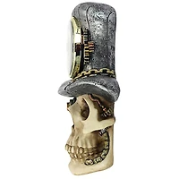 Design Toscano 8.5" Steampunk Mad Hatter Skull Sculptural Wall Clock