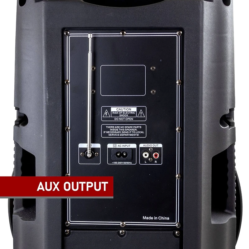 beFree Sound 15" Bluetooth Portable Rechargeable Party Speaker With LED Lights