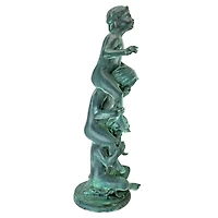 Design Toscano Medium Child's Play Stacked Children Spitting Cast Bronze Statue