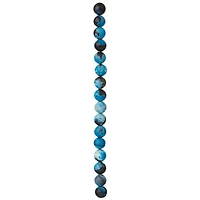 12 Pack: Aqua & Black Dyed Agate Round Beads, 10mm by Bead Landing™
