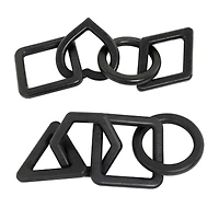 CosmoLiving by Cosmopolitan Black Geometric Wood-Inspired Chain Sculpture Set