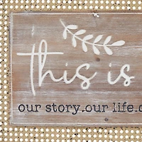 Set of 2 Brown Wood Farmhouse Wall Decor 24", 16"