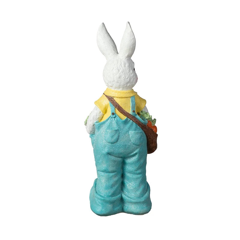 Glitzhome® 17.25" Easter Bunny Boy with Carrots Table Décor