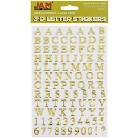JAM Paper Gold Upper & Lower Case Alphabet Letter Stickers