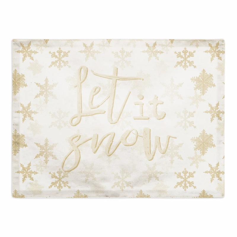 Cream Snowflakes Poly Twill Placemat