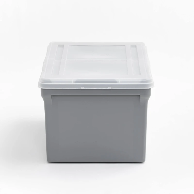 Iris® Gray Split-Lid Letter Size File Box, 4 Pack