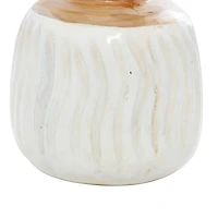 Set of White Teak Wood Coastal Style Vase 6