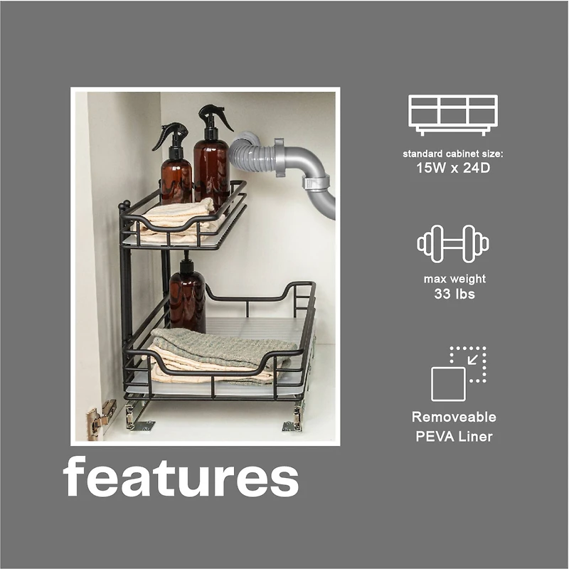 Household Essentials Glidez 2-Tier Cabinet Organizer