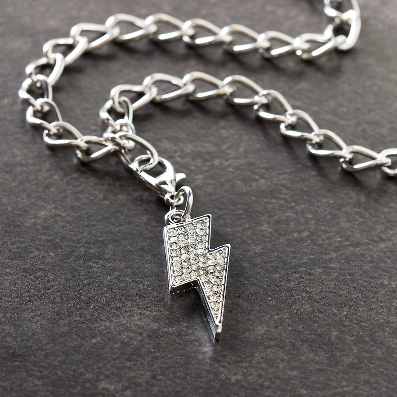Silver Bling Lightning Bolt Charm by Bead Landing™
