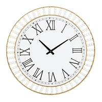 White Metal Contemporary Wall Clock, 24" x 24" x 2"
