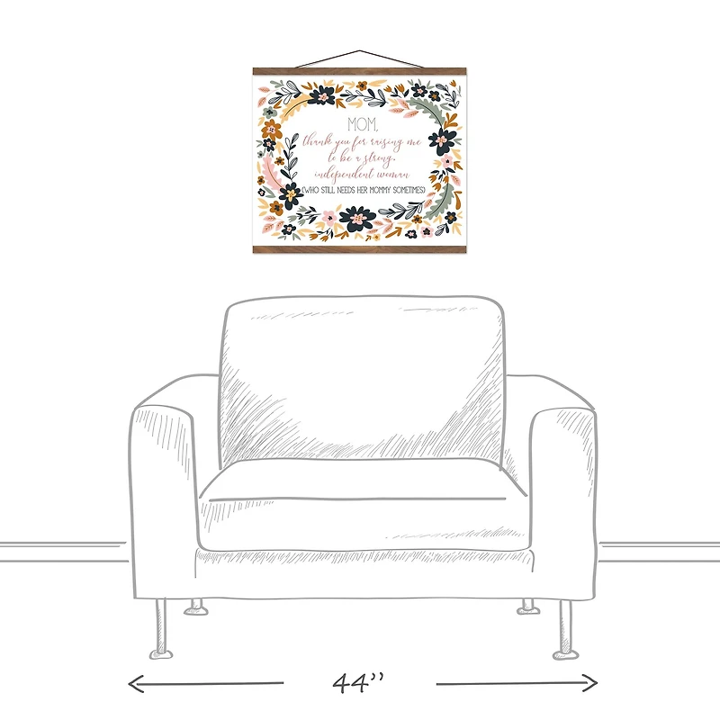 Thank You Mom Teak Hanging Canvas