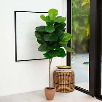 6ft. Giant Leaf Fiddle Leaf Fig Tree in Decorative Planter with Real Touch Leaves