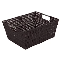 Simplify 3-Piece Rattan Tote Basket Set
