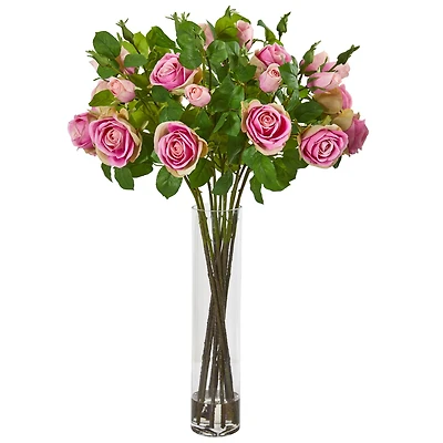 34" Rose Floral Arrangement in Cylinder Vase
