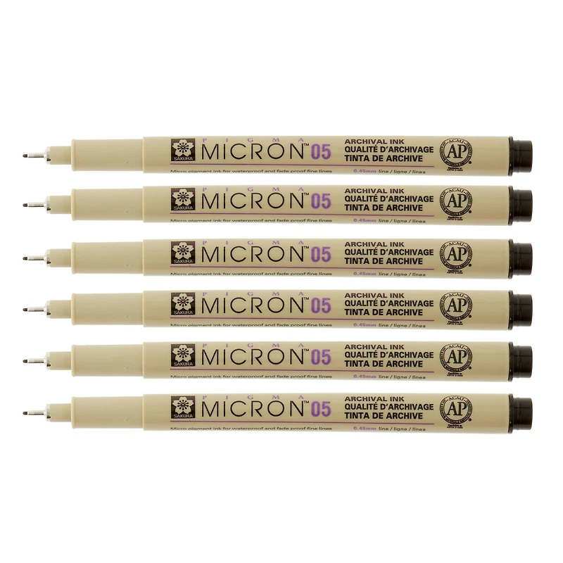 6 Packs: 6 ct. (36 total) Pigma® Micron™ 05 Fine Line Black Pens