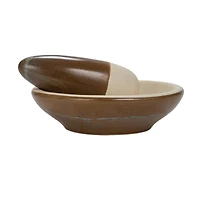 Hello Honey® Brown & Cream Reactive Glaze Stoneware Mortar & Pestle