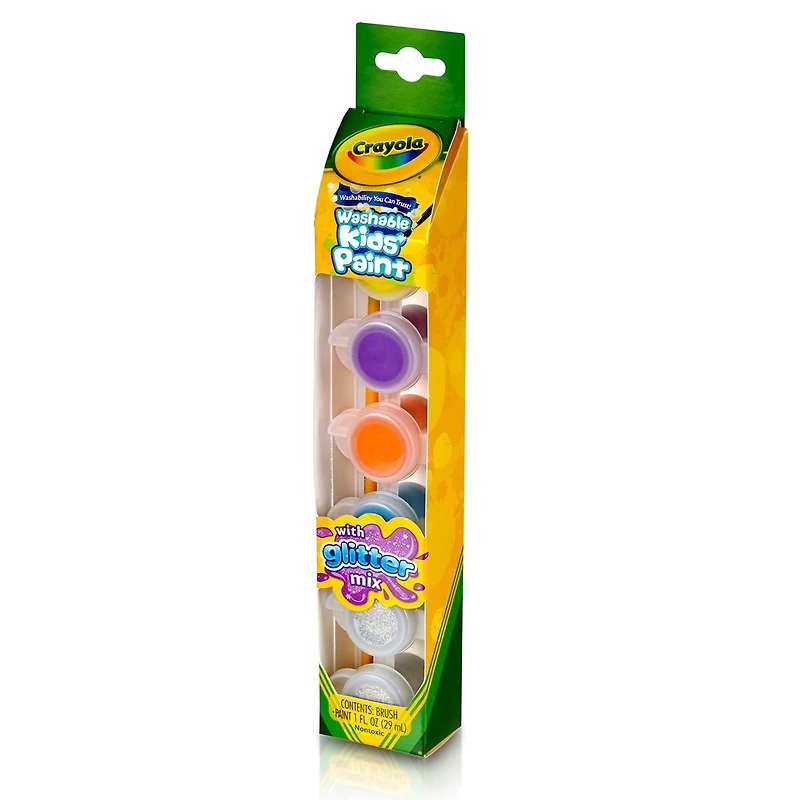 Crayola® Glitter Effects Washable Kids' Paint Pots, 12 Packs of 6