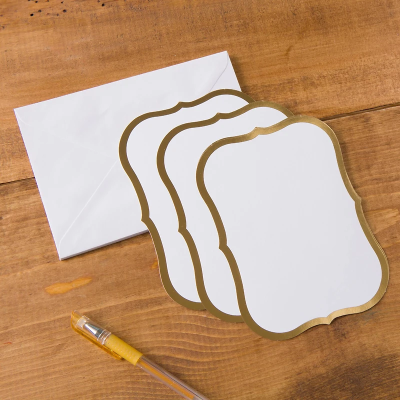 Gold Trim Shield Cards with Envelopes by Recollections™