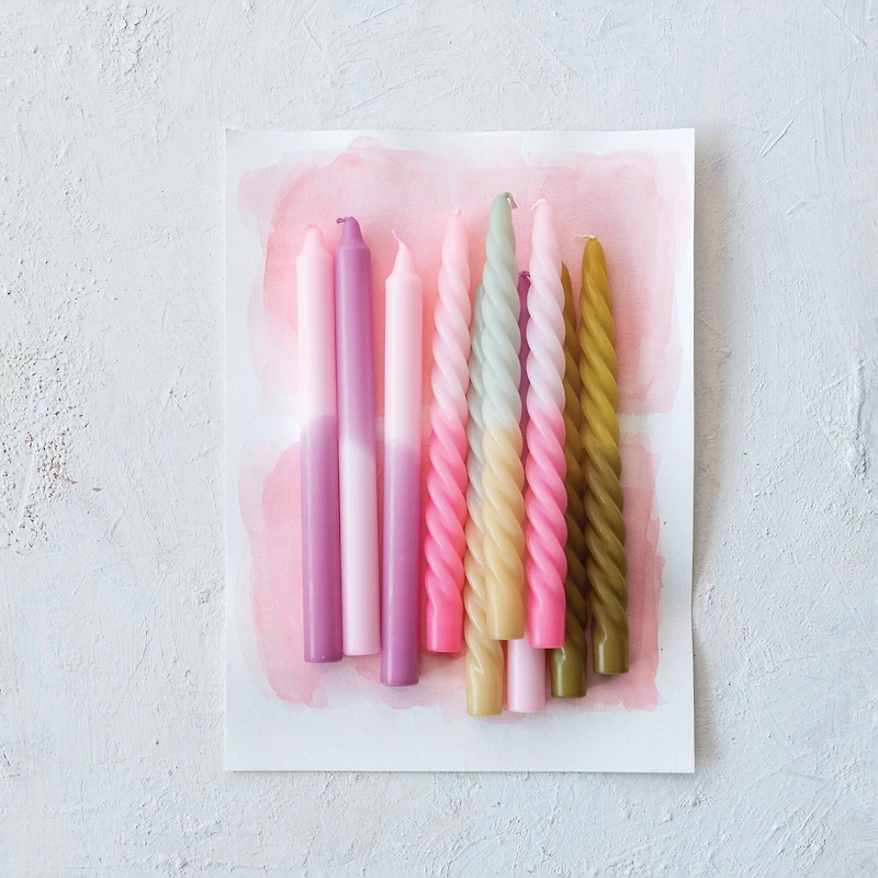 Hello Honey® 10" Ombre Unscented Twisted Taper Candles