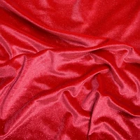 Feldman Red Sparkle Stretch Velvet Fabric
