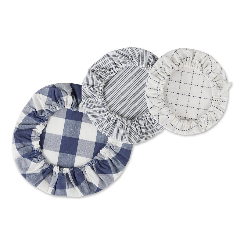 DII® Assorted French Blue Farmhouse Woven Dish Cover Set