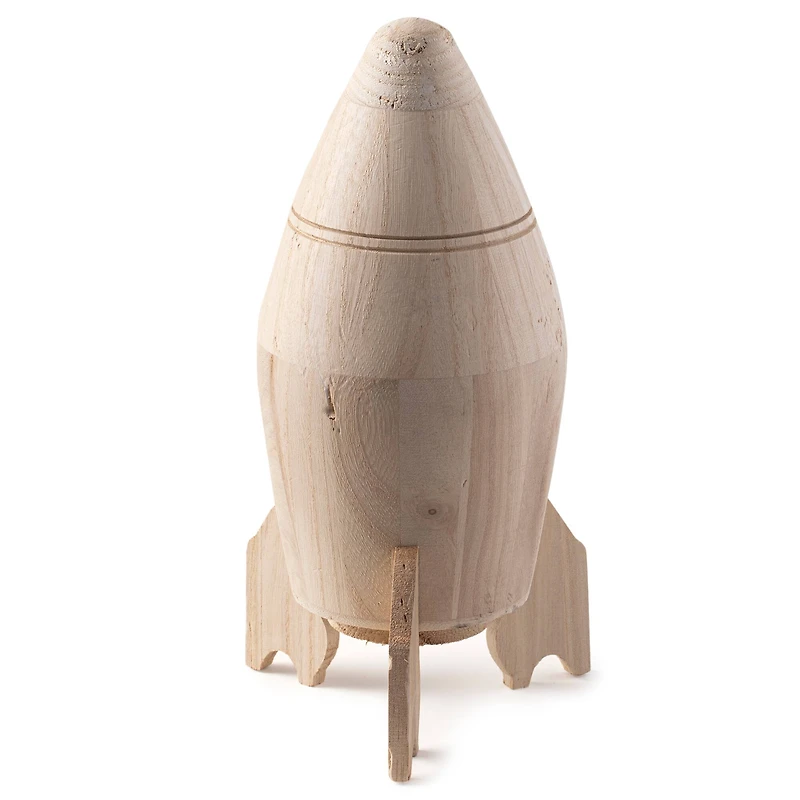 8 Pack: 10.5" Rocket Ship Wood Birdhouse by Make Market®