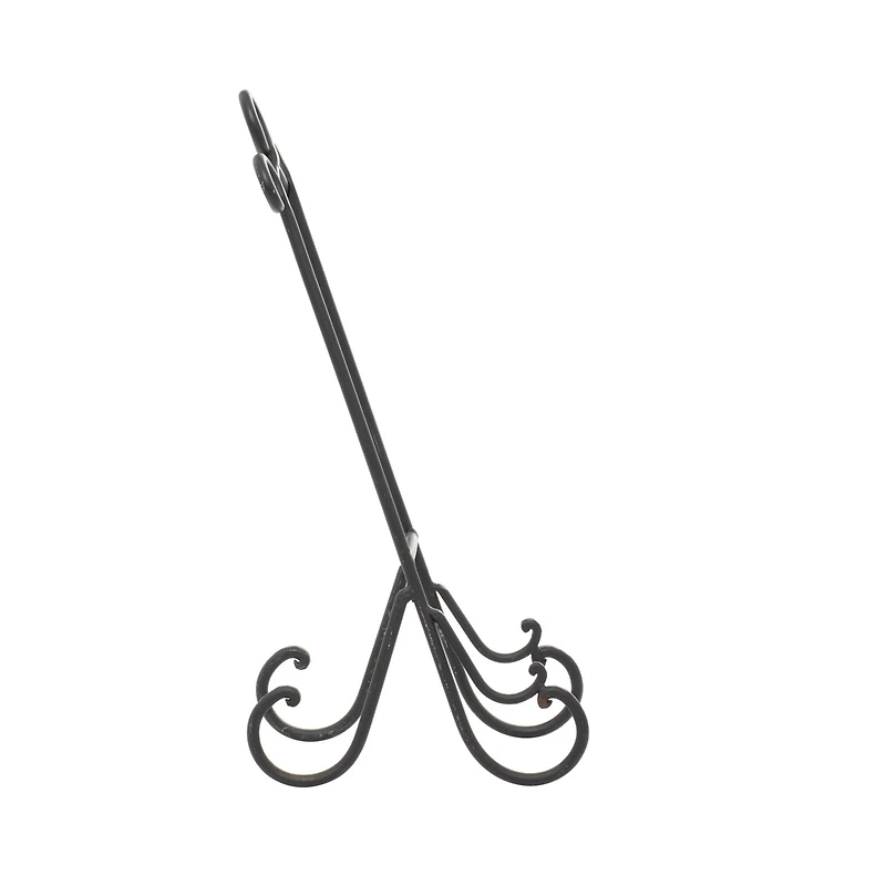 Traditional Scrolling Black Metal Easel, 19" x 6" x 9"