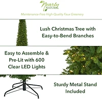 9ft. Pre-Lit Green Mountain Pine Artificial Christmas Tree, Clear LED Lights