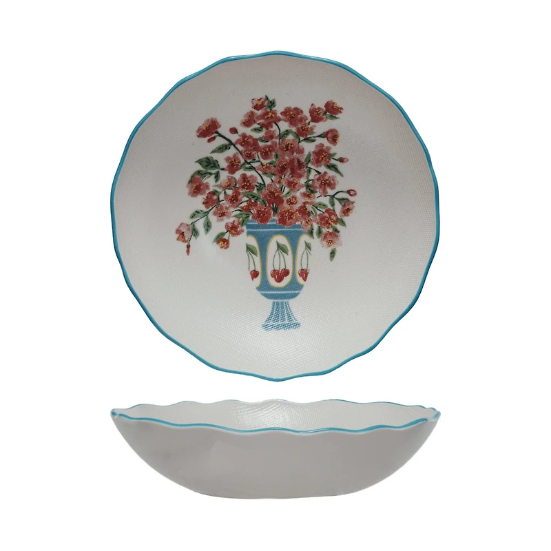 Hello Honey® 11" Country Garden Stoneware Salad Bowl