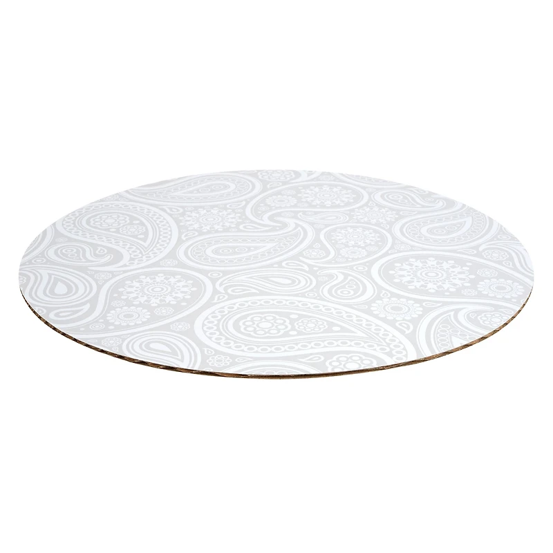 12 Packs: 3 ct. (36 total) 10" Silver Paisley Cake Boards by Celebrate It®