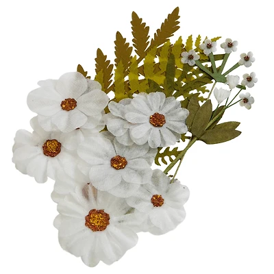 12 Packs: 15 ct. (180 total) White Fabric Pressed Flower Embellishments by Recollections™