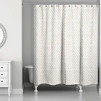Cream Diamond Pattern Shower Curtain