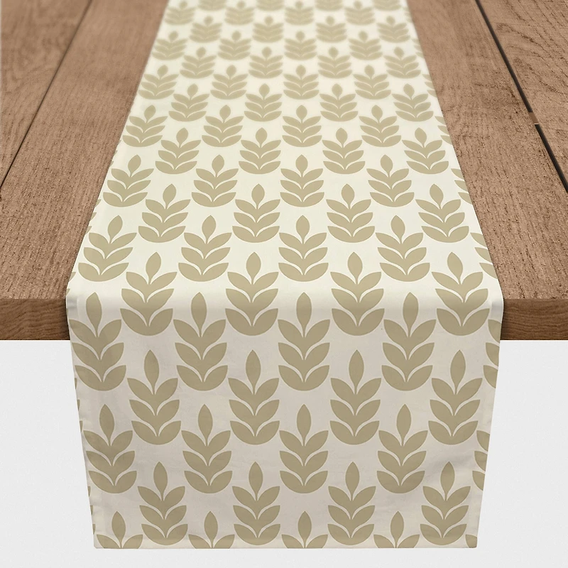 Gold Leaf Pattern 16" x 72" Cotton Twill Runner