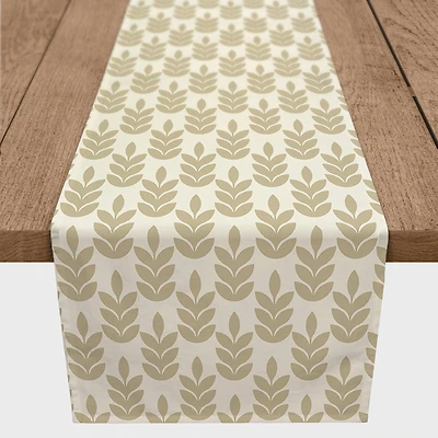 Gold Leaf Pattern 16" x 72" Cotton Twill Runner