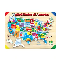 Lift & Learn Puzzle - USA Map: 40 Pcs