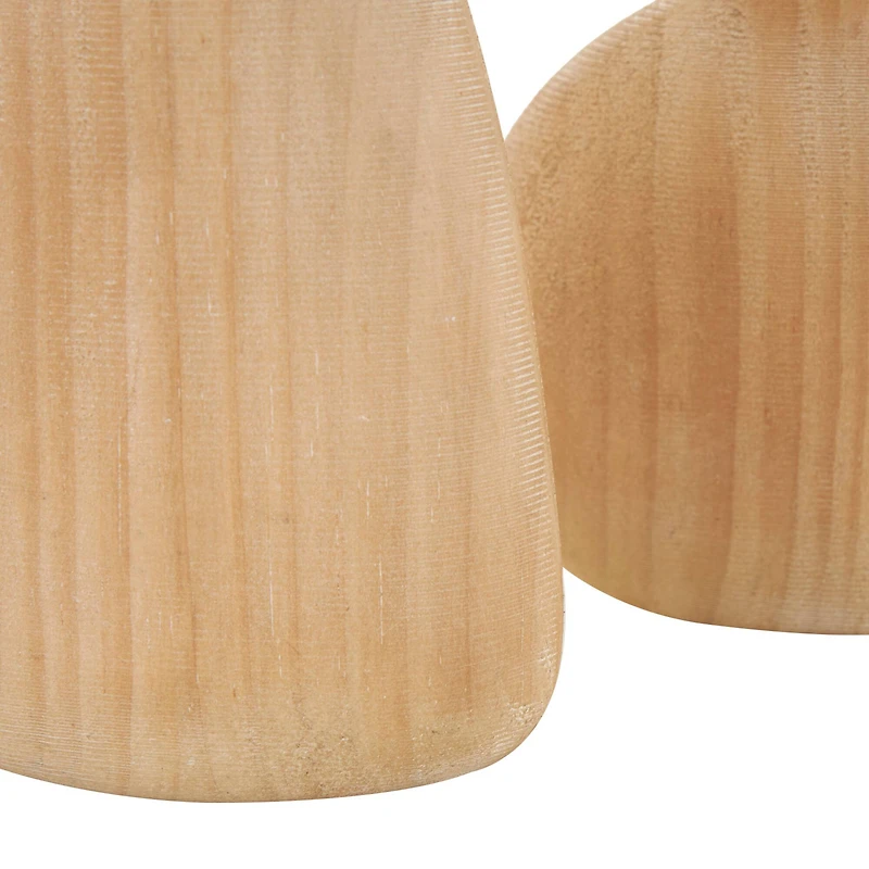 Natural Wood Slim Jug Inspired Vase Set