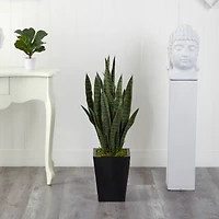 3ft. Snake Plant in Black Metal Planter