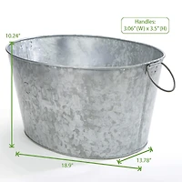 Mind Reader 10'' Medium Round Galvanized Steel Beverage Tub with Handles