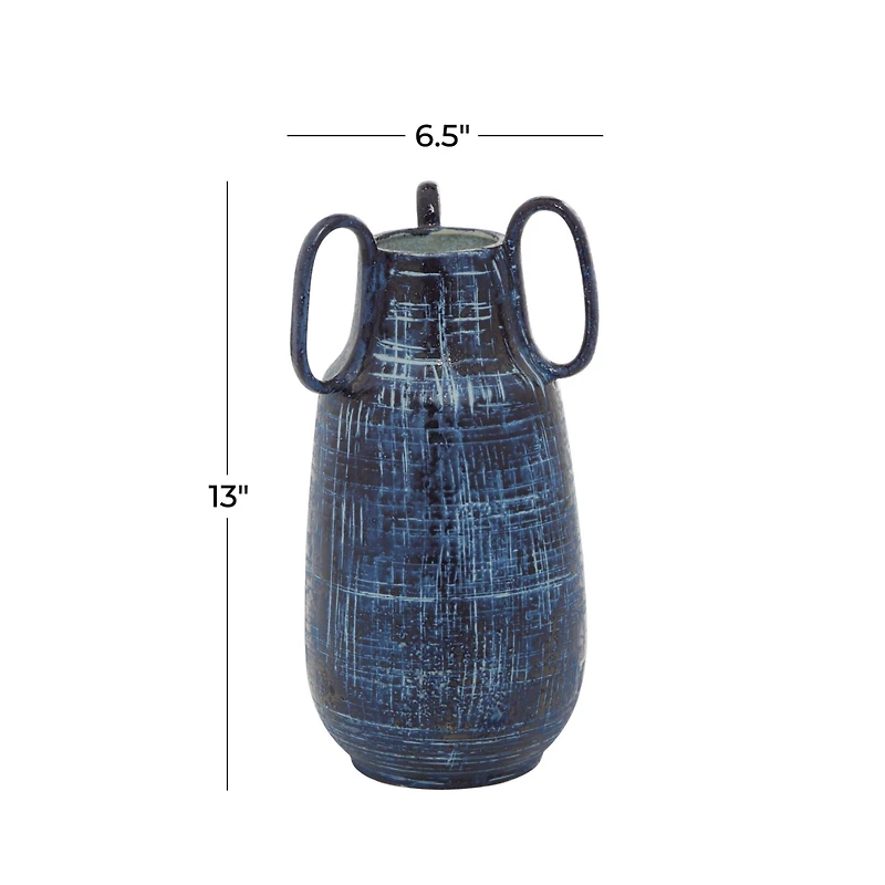 Blue Ceramic Contemporary Vase