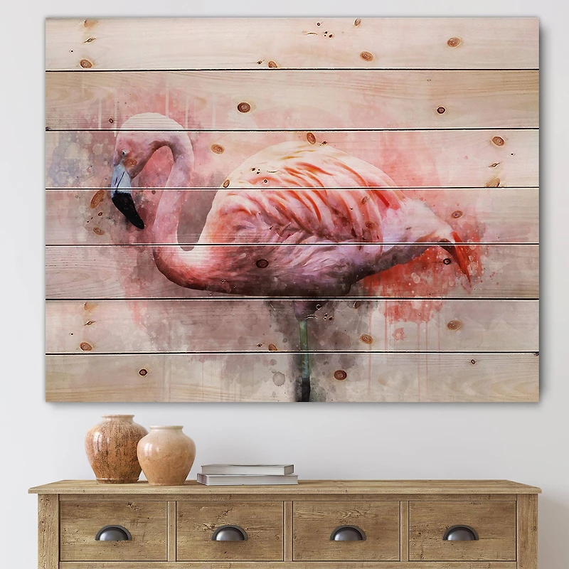 Designart - Portrait of Pink Flamingo V