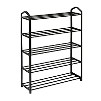 Honey Can Do Black 5-Tier Metal Shoe Rack