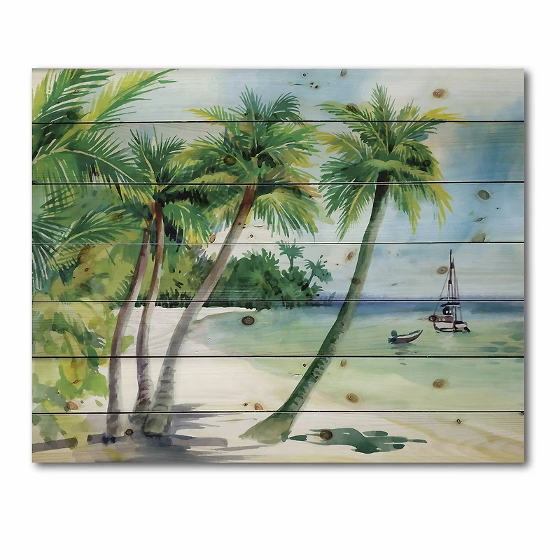 Designart - Summer Beach With Palm Trees