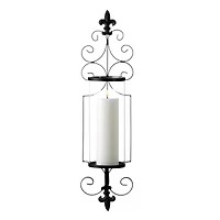 27" Fleur-De-Lis Candle Wall Sconce