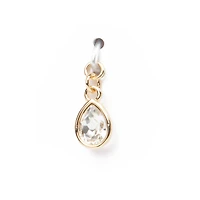 12 Pack: 14K Gold Plated Clear Austrian Crystal Pear Charm by Bead Landing™