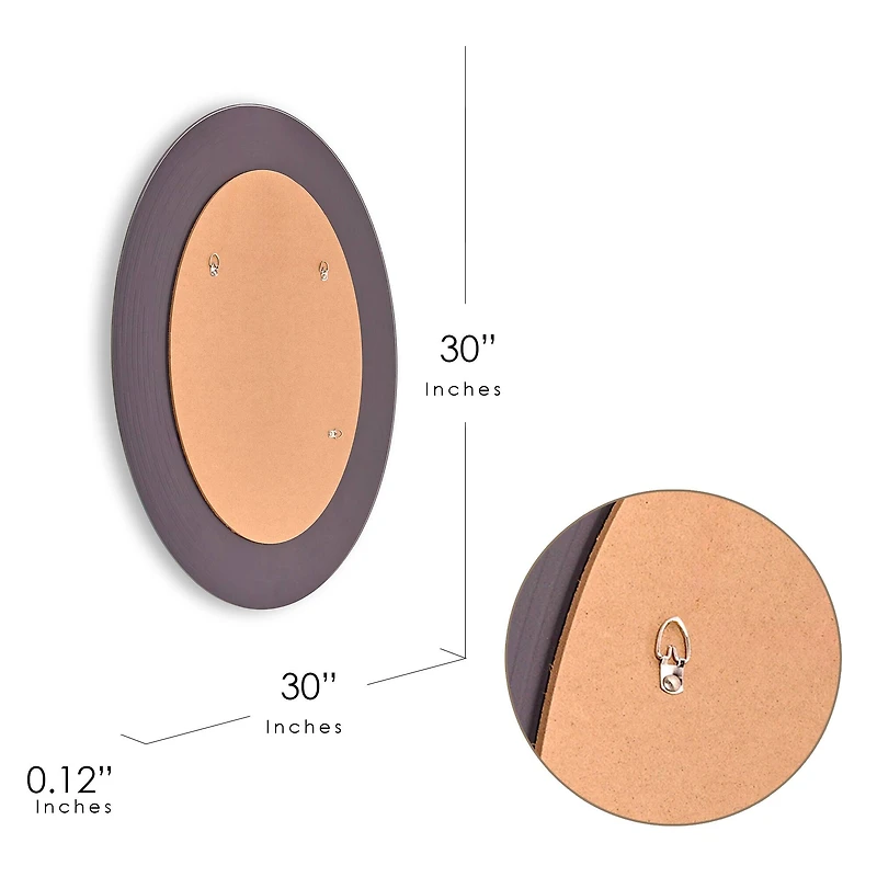 Head West Sea Glass 2 Tile Framed Round Wall Vanity Mirror - 30" x 30"