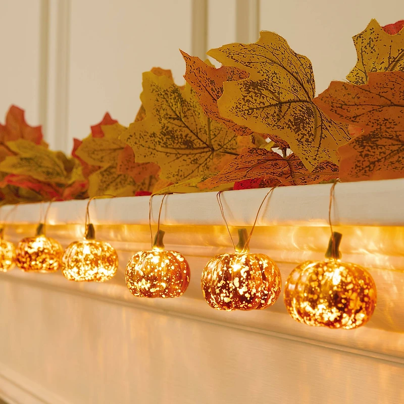 10ct. Warm White LED Pumpkin Icon String Lights by Ashland®